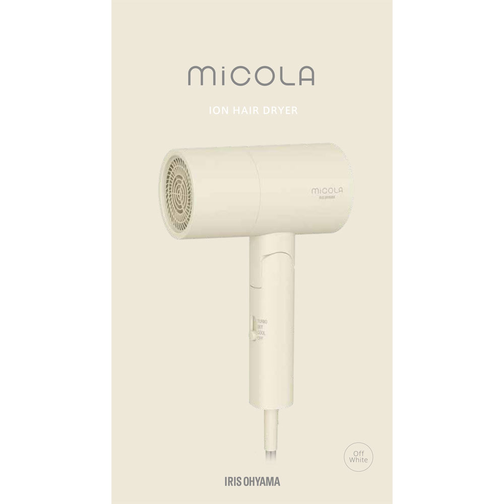 イオンドライヤーｍｉｃｏｌａ（ミコラ） オフホワイト ＨＤＲ－Ｍ１０１－Ｗ アイリスオーヤマ