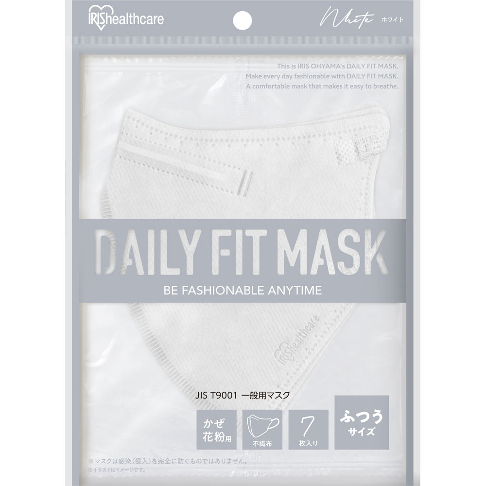 ＤＡＩＲＹＦＩＴＭＡＳＫ立体 ふつう ホワイト ７枚 アイリスオーヤマ