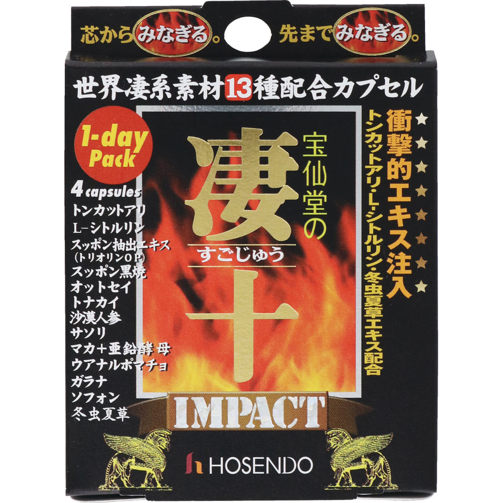 宝仙堂 宝仙堂の凄十ＩＭＰＡＣＴ １ＤＡＹパック ４粒