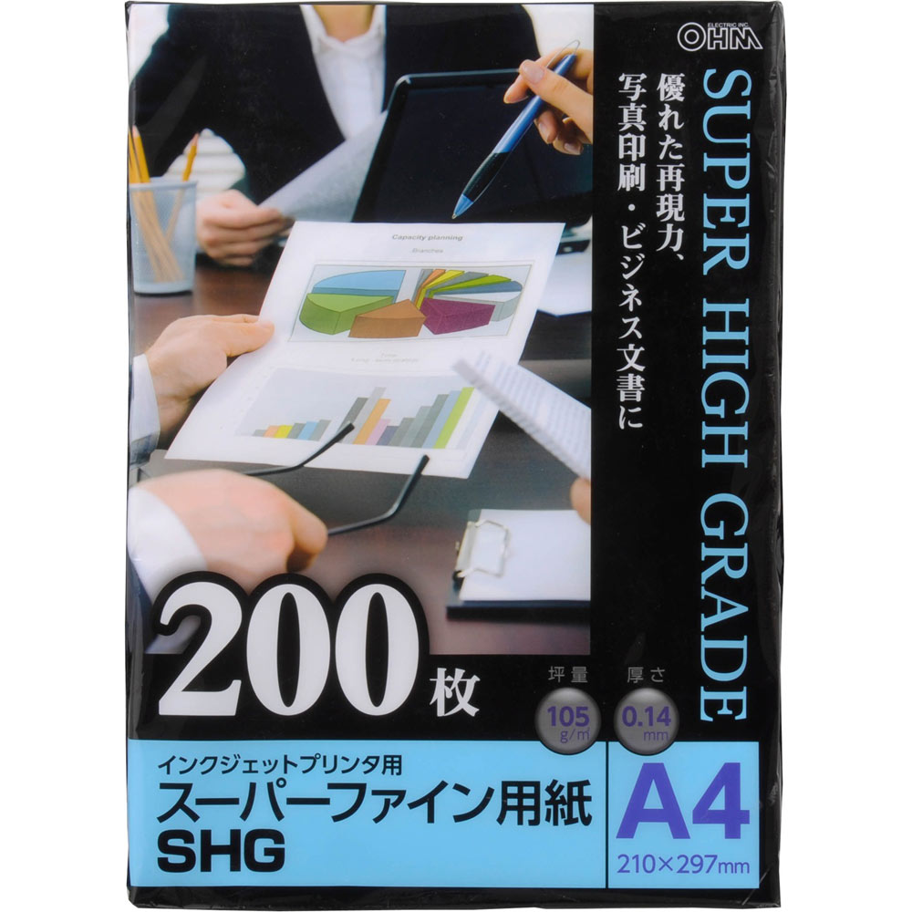 ＯＨＭ スーパーファイン用紙Ａ４ ２００枚 Ａ４／２００ オーム電機