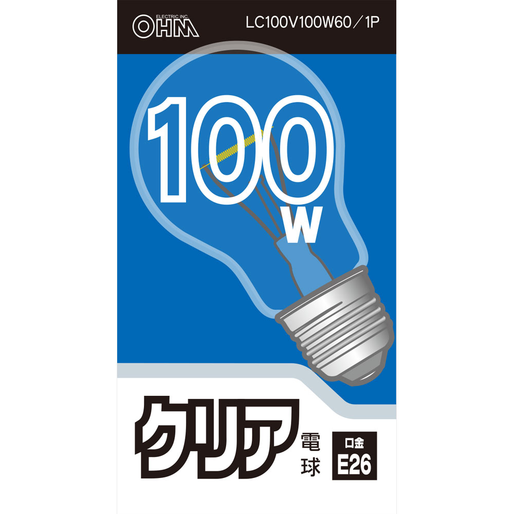 ＯＨＭ　クリア電球１００Ｗ形 ＬＣ１００Ｖ９５Ｗ オーム電機
