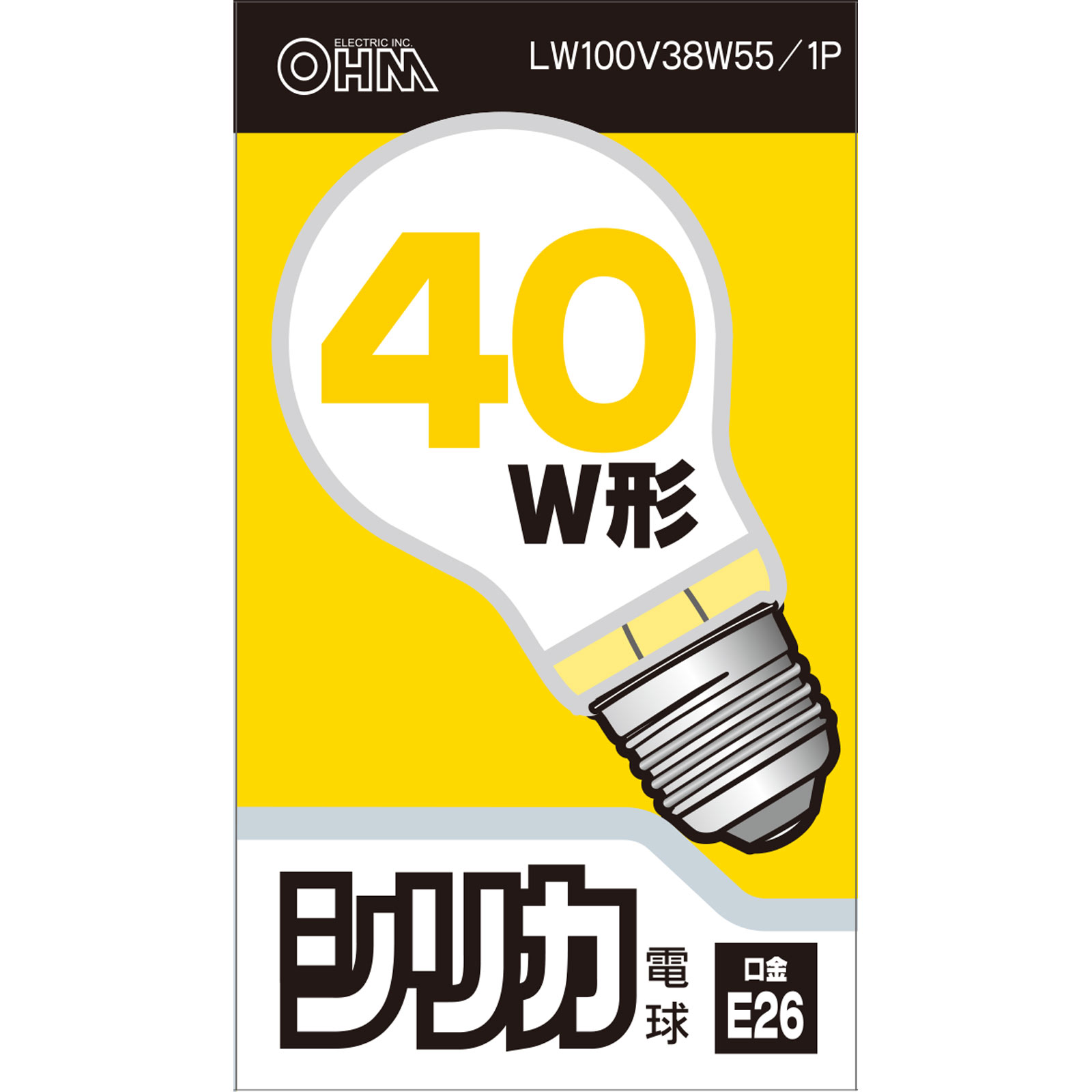 ＯＨＭ　シリカ電球４０Ｗ形 ＬＷ１００Ｖ３８Ｗ オーム電機
