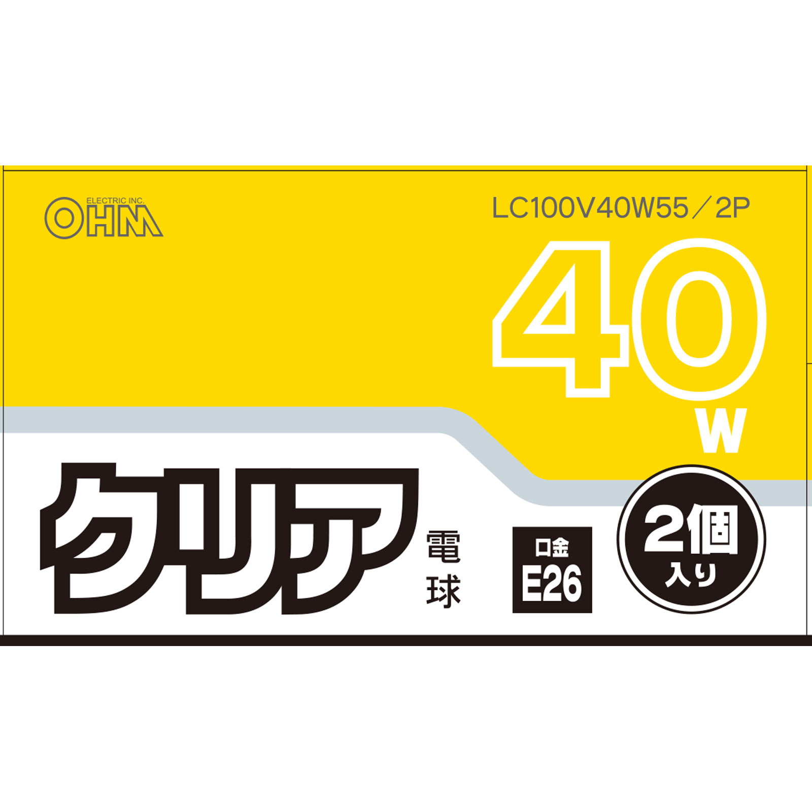 ＯＨＭ　クリア電球４０Ｗ形２Ｐ ＬＣ１００Ｖ３８Ｗ２ＰＡ オーム電機