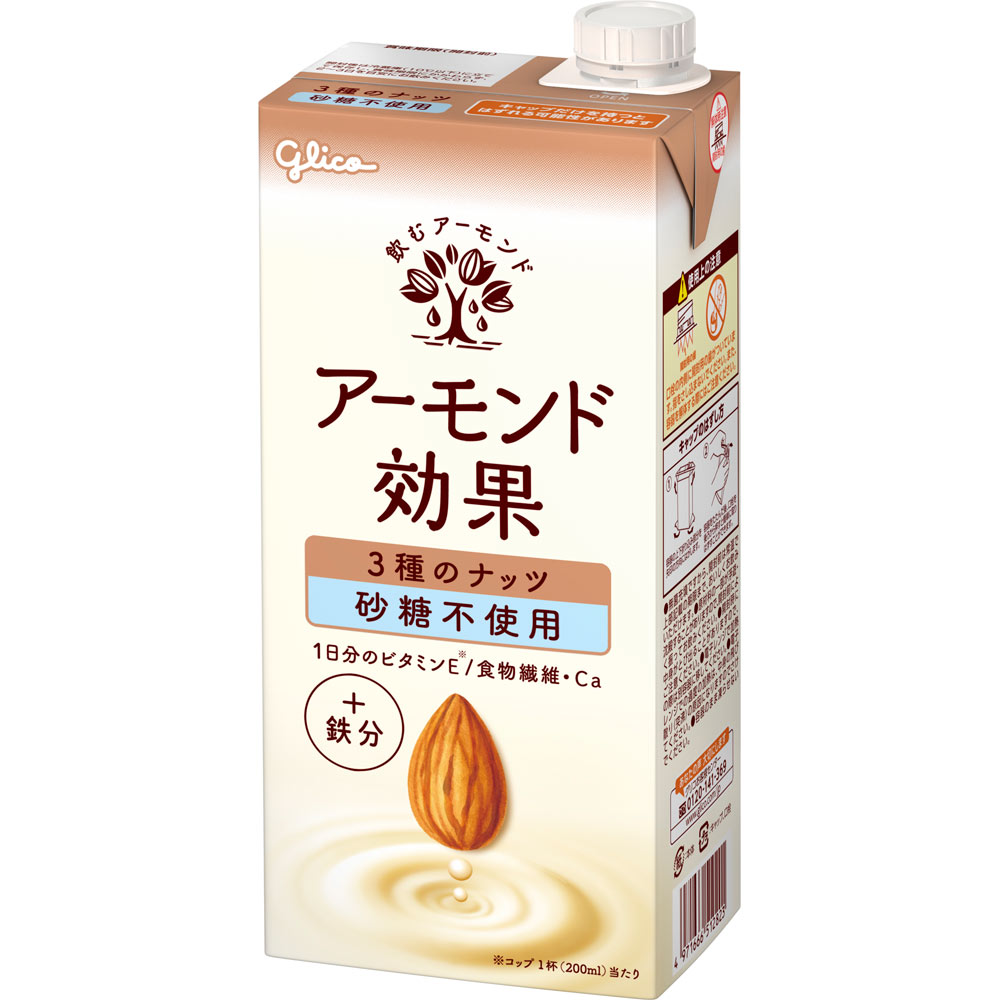 アーモンド効果　３種のナッツ砂糖不使用 １０００ｍＬ×６ グリコ乳業
