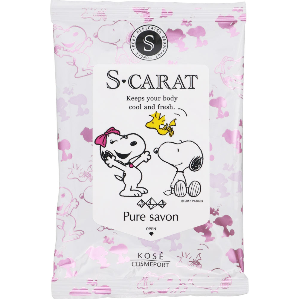 エスカラット 薬用デオドラント パウダーシート （ピュアシャボン） １２枚入 ＫＯＳＥコスメポート (医薬部外品)