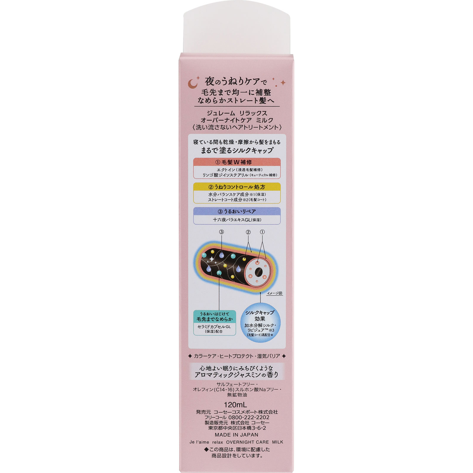ジュレームリラックス　オーバーナイトケア　ミルク １２０ｍＬ ＫＯＳＥコスメポート