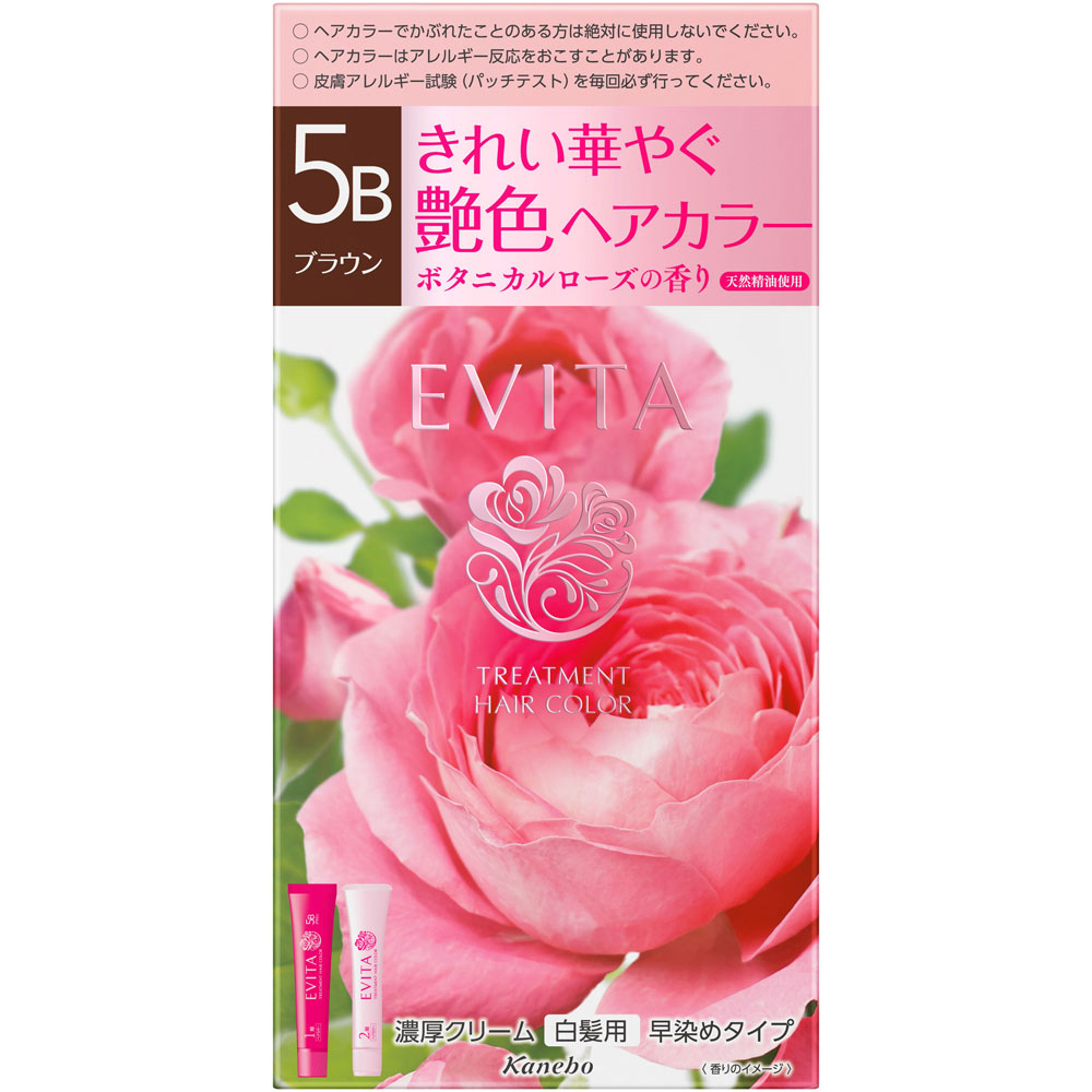 エビータ　トリートメントヘアカラー　５Ｂ ４５ｇ＋４５ｇ カネボウ化粧品 (医薬部外品)