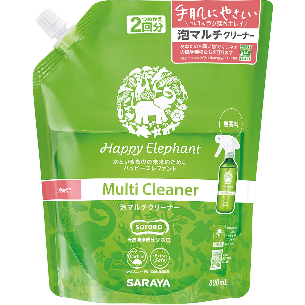 ハッピーエレファント　泡マルチクリーナー詰替 ８００ｍＬ サラヤ