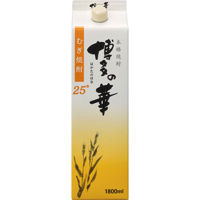 本格焼酎 博多の華 むぎ ２５度パック １８００ｍｌ 福徳長酒類
