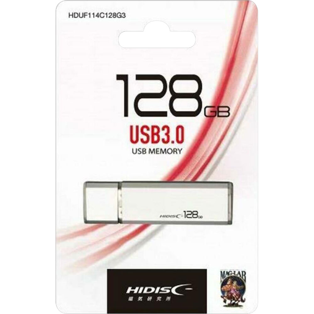HIDISC  フラッシュドライブ  シルバー キャップ式 ＵＳＢ３．０　１２８ＧＢ 磁気研究所
