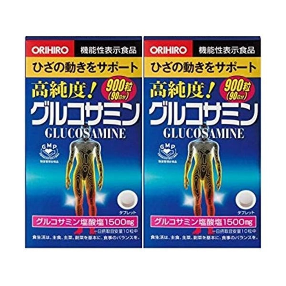 【2個セット】高純度 グルコサミン粒徳用 ９００粒×２ オリヒロ