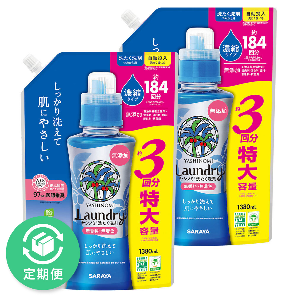 ヤシノミ洗たく洗剤　濃縮タイプ　詰替用 ２個入り サラヤ