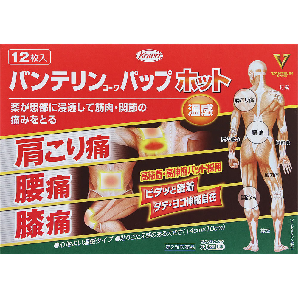 バンテリンコーワパップホット １２枚 興和 【第2類医薬品】