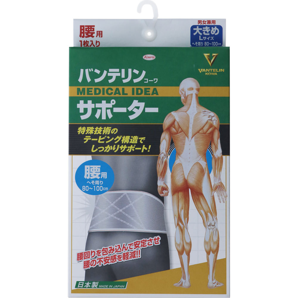 バンテリンコーワサポーター 腰用 男女兼用 シャイニンググレー 大きめ 興和
