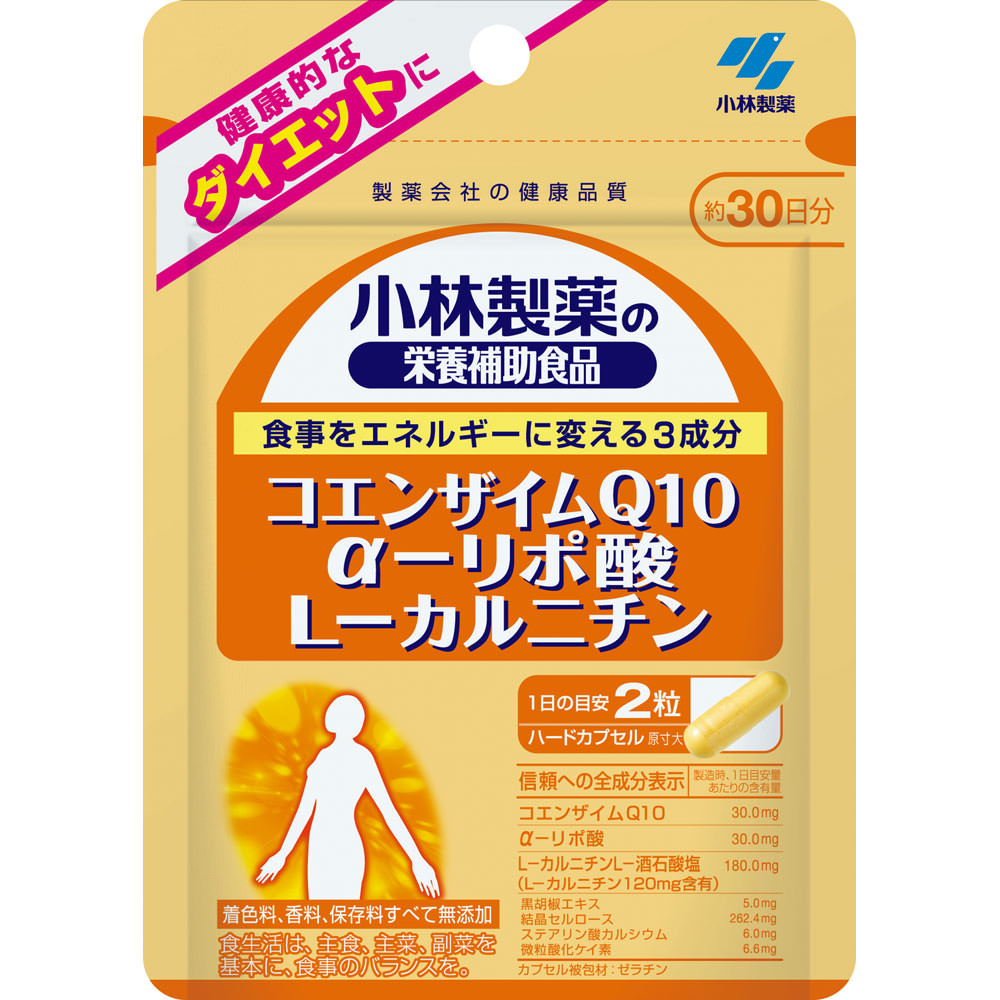 小林製薬の栄養補助食品 コエンザイムＱ１０ α－リポ酸 Ｌ－カルニチン ６０錠 小林製薬