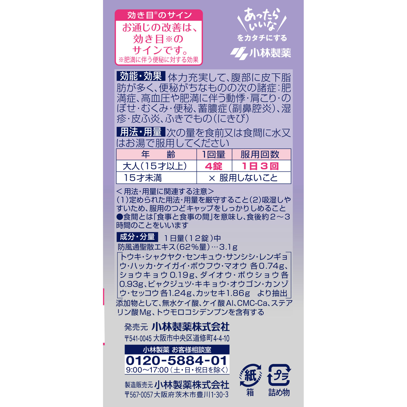 ビスラットグランEX 防風通聖散錠 | マツキヨココカラ