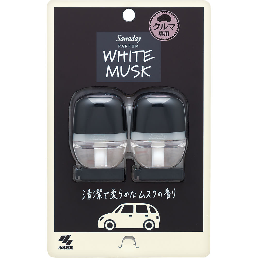 Ｓａｗａｄａｙクルマ専用クリップ パルファムホワイトムスク ６ｍｌ×２ 小林製薬
