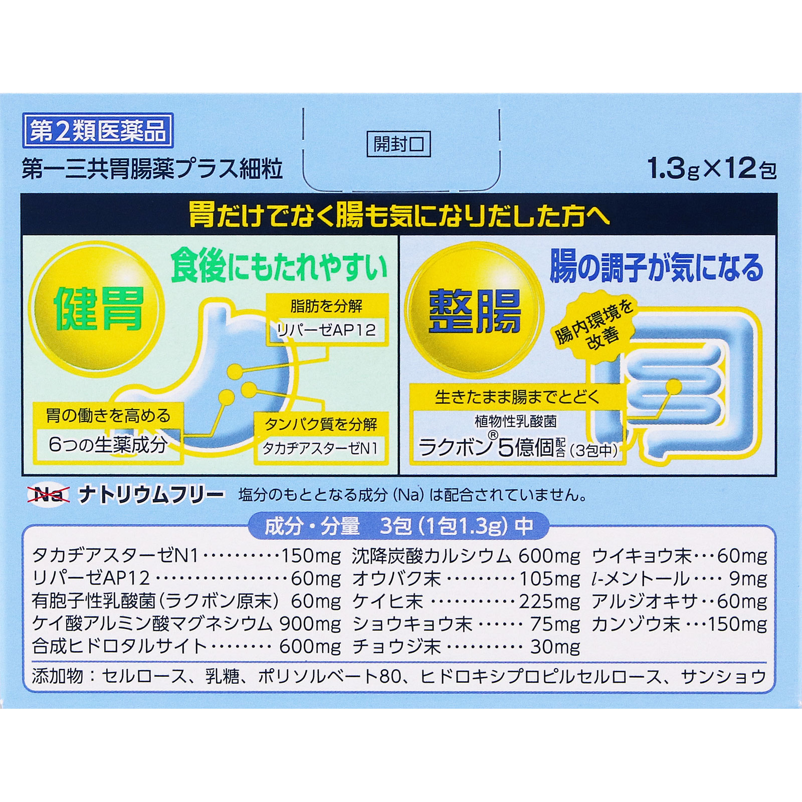 第一三共胃腸薬プラス 細粒 12包 第一三共ヘルスケア 【第2類医薬品】
