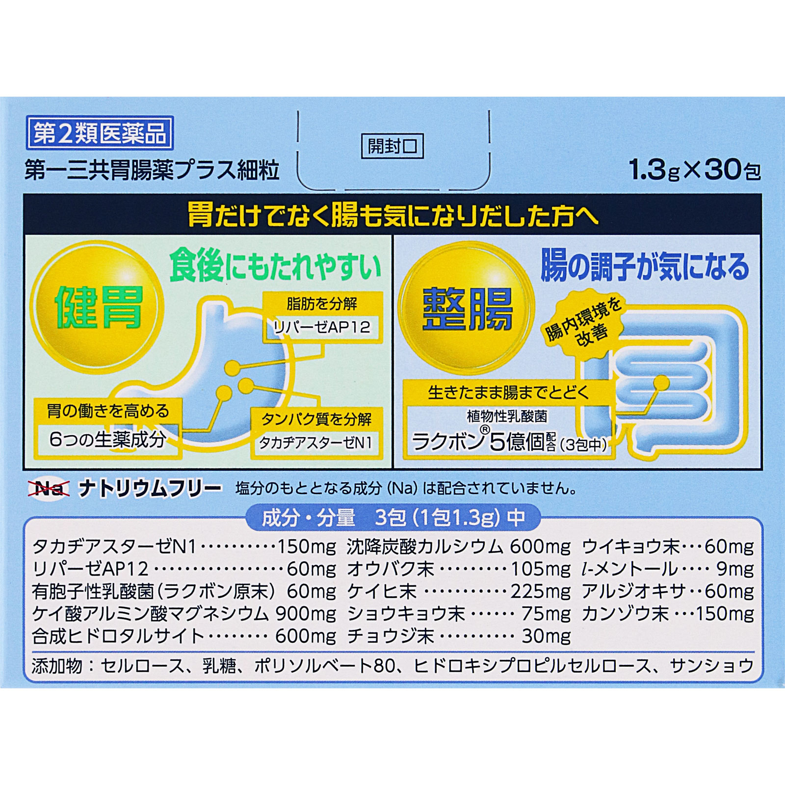 第一三共胃腸薬プラス 細粒 ３０包 第一三共ヘルスケア 【第2類医薬品】