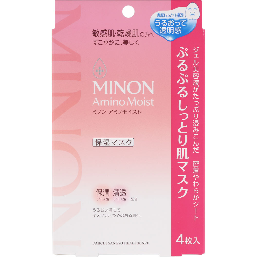 ミノン アミノモイスト ぷるぷるしっとり肌マスク ２２ｍｌ×４枚入 第一三共ヘルスケア