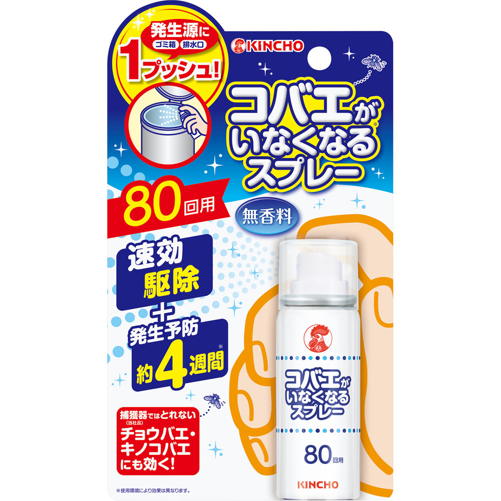 コバエがいなくなるスプレー ８０回用（駆除・発生予防） ２０ｍＬ 大日本除蟲菊