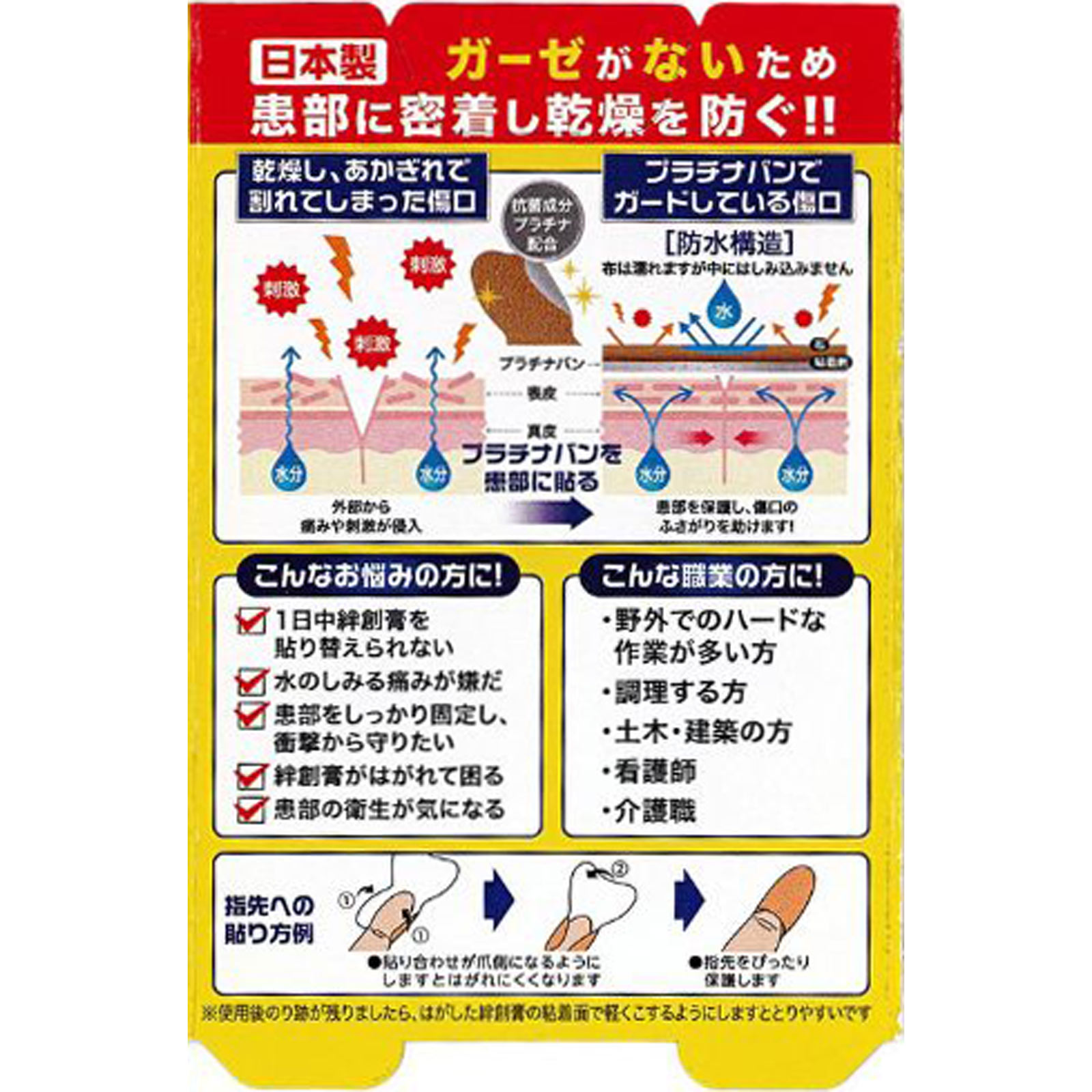 プラチナバン ＮＯ．３２５ 指先１８枚 日廣薬品