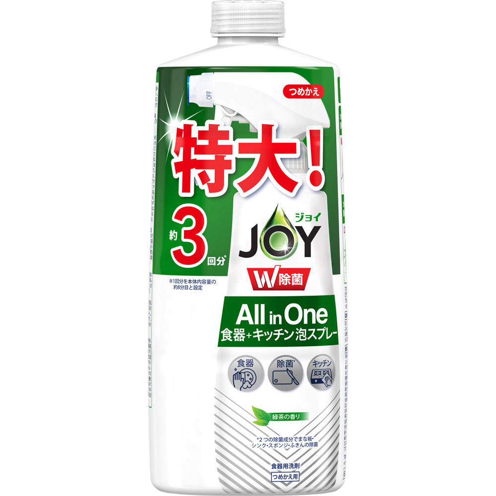 ジョイ 除菌ジョイミラクル泡スプレー緑茶の香り 詰替3回分