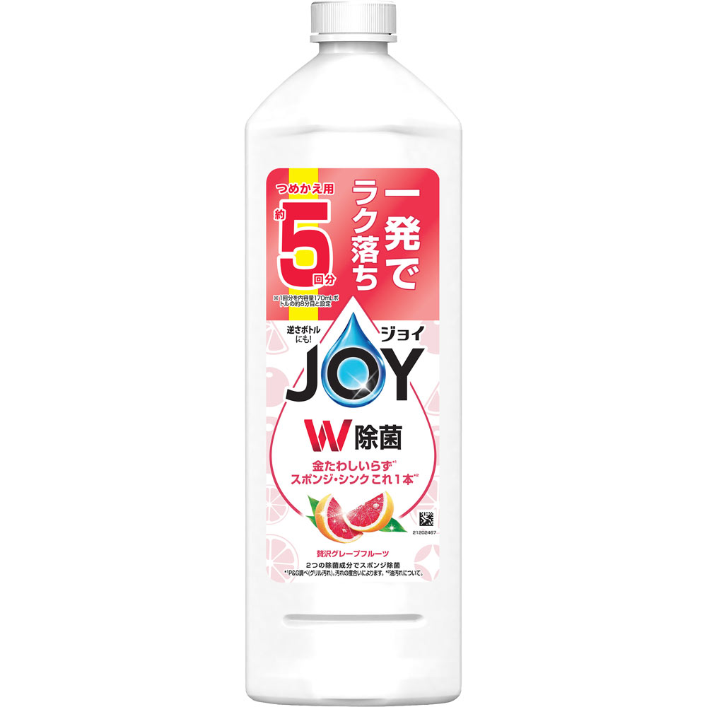 ジョイ Ｗ除菌 食器用洗剤 ピンクグレープフルーツ 詰め替え ６７０ｍｌ Ｐ＆Ｇジャパン