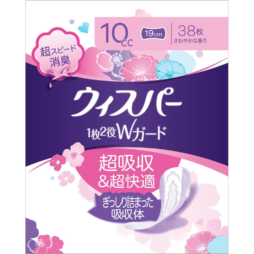 ウィスパー１枚２役Ｗガード １０ｃｃ ３８枚 Ｐ＆Ｇジャパン