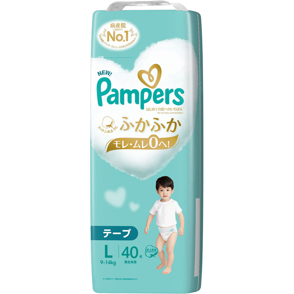 パンパース　はじめての肌へのいちばんテープ　スーパージャンボ　Ｌ ４０枚 Ｐ＆Ｇジャパン