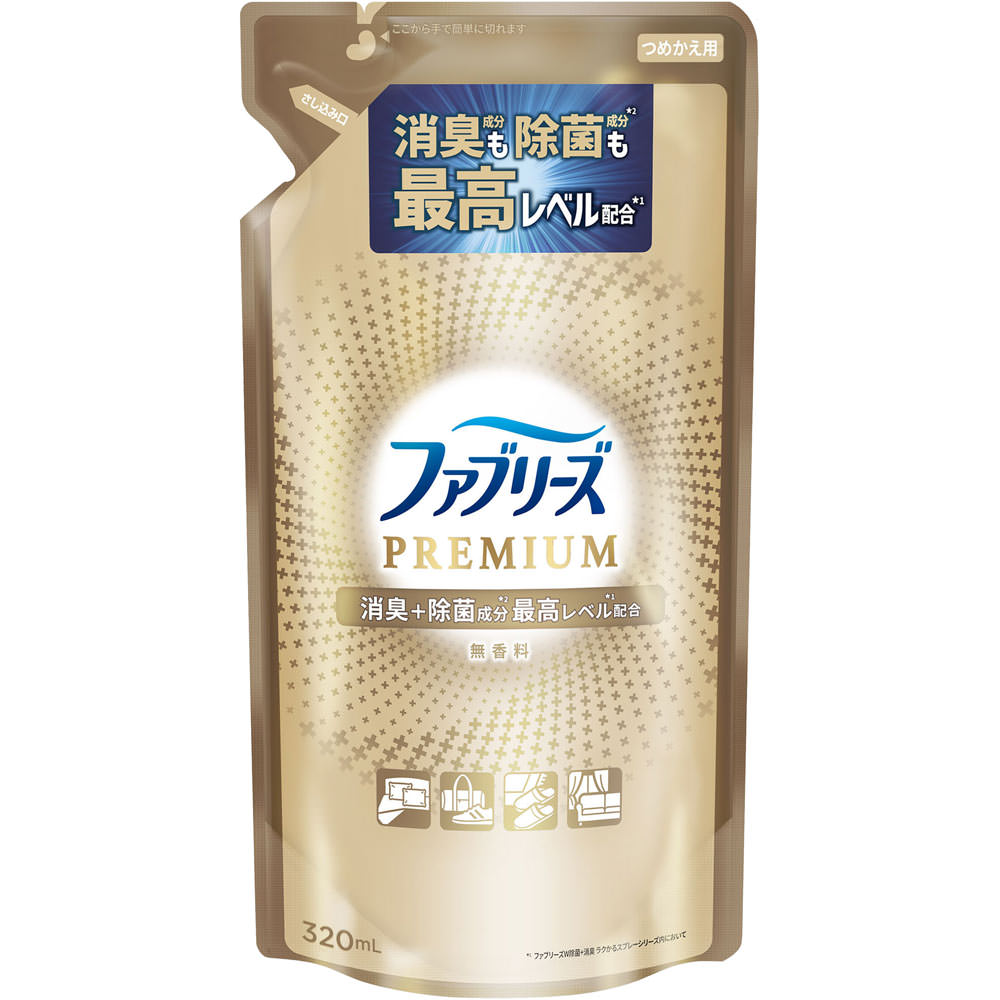 ファブリーズＷ除菌＋消臭　プレミアム　無香料　つめかえ ３２０ｍＬ Ｐ＆Ｇジャパン