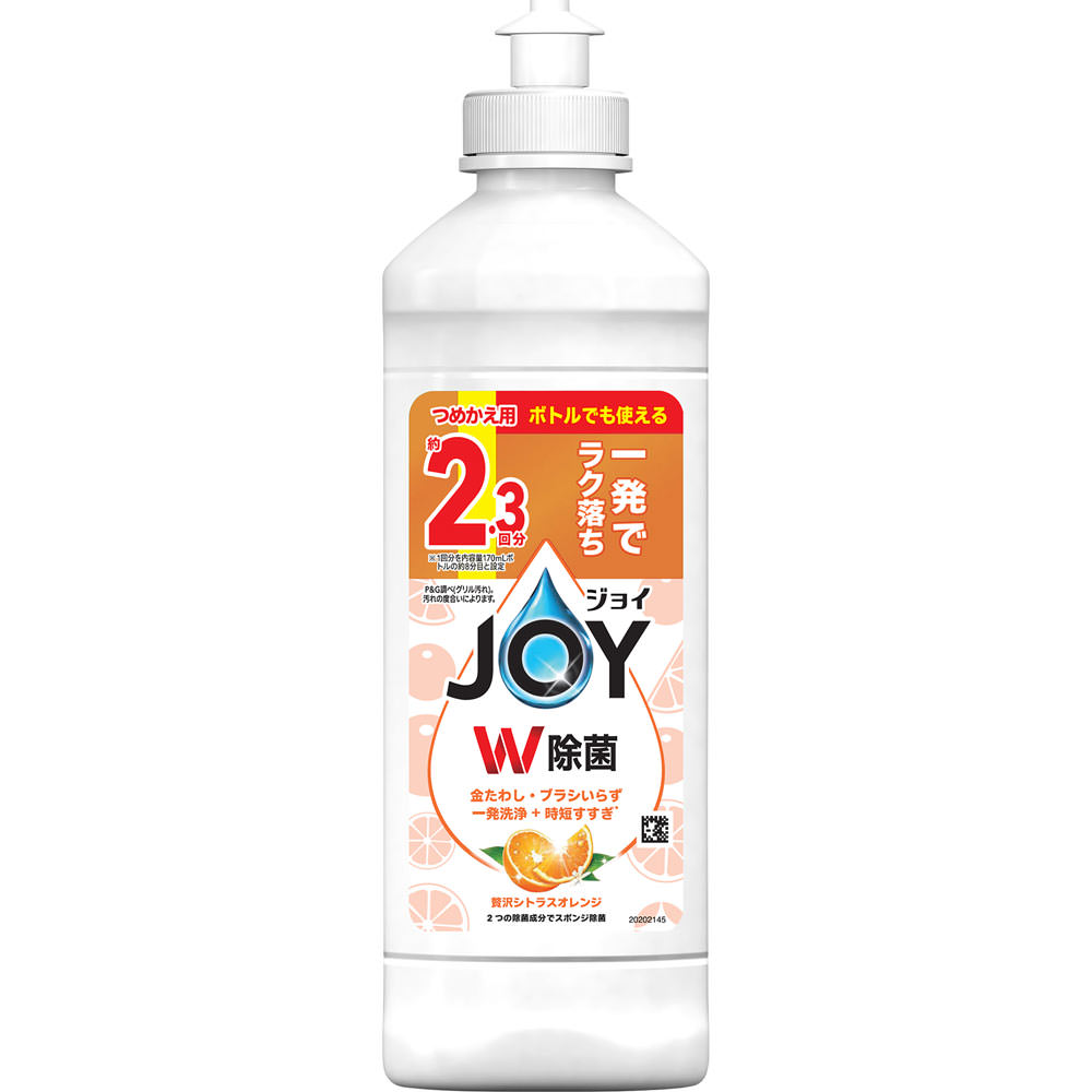 ジョイ W除菌 食器用洗剤 贅沢シトラスオレンジ キャップ付き詰め替え ３００ｍＬ Ｐ＆Ｇジャパン
