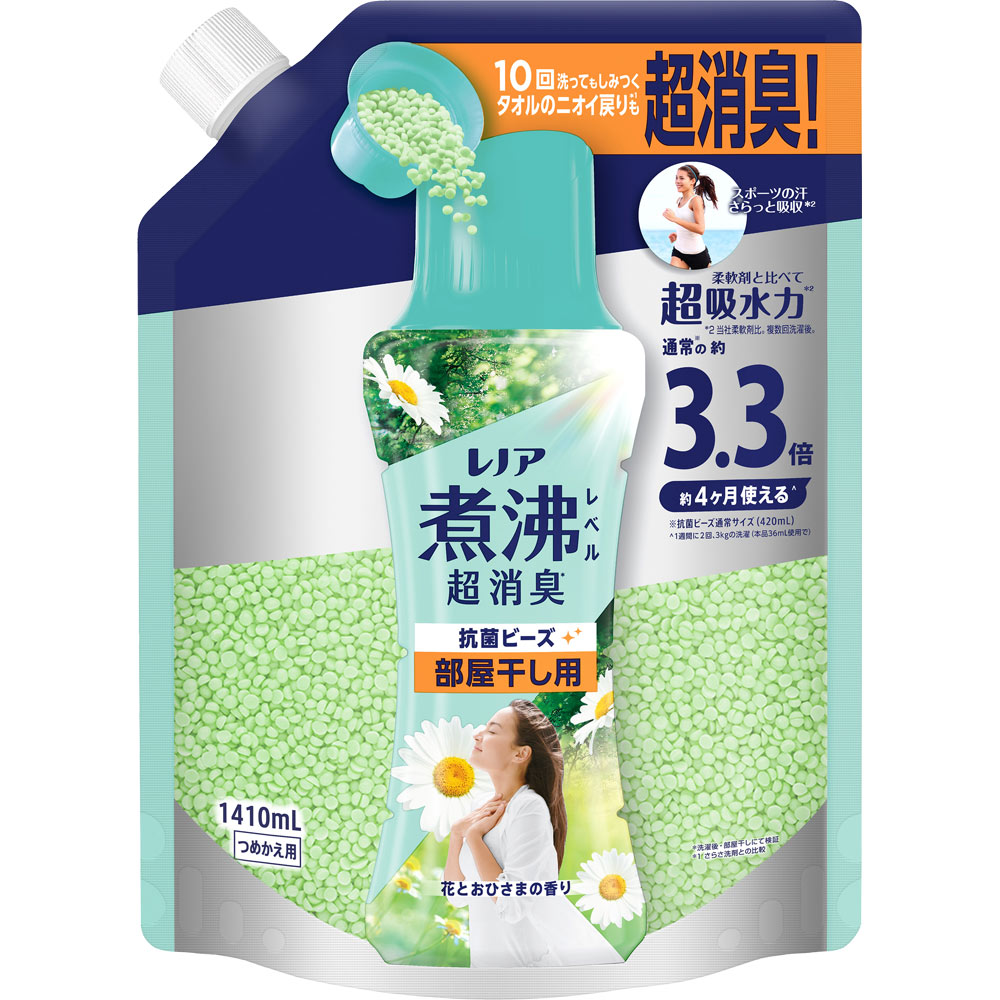 レノア煮沸レベル消臭抗菌ビーズ部屋干し 花とおひさまの香りつめかえ用超特大 １４１０ｍｌ Ｐ＆Ｇジャパン