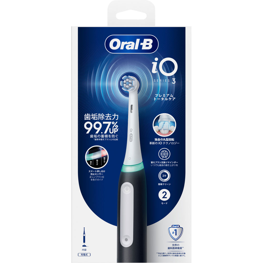 オーラルB iO3 マットブラック 電動歯ブラシ ブラシハンドル＋ブラシヘッド １本 ＢＲＡＵＮ