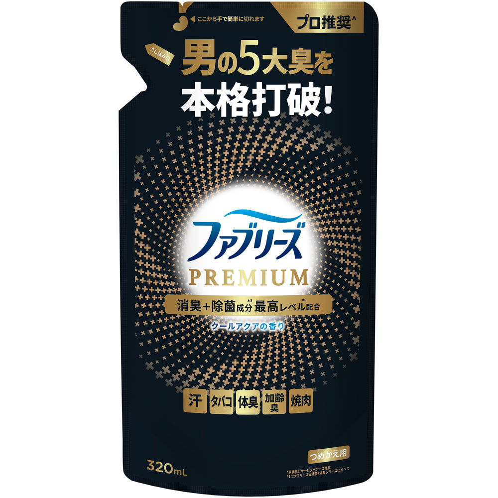 ファブリーズW除菌+消臭プレミアムメンクールアクアの香り つめかえ ３２０ｍＬ Ｐ＆Ｇジャパン