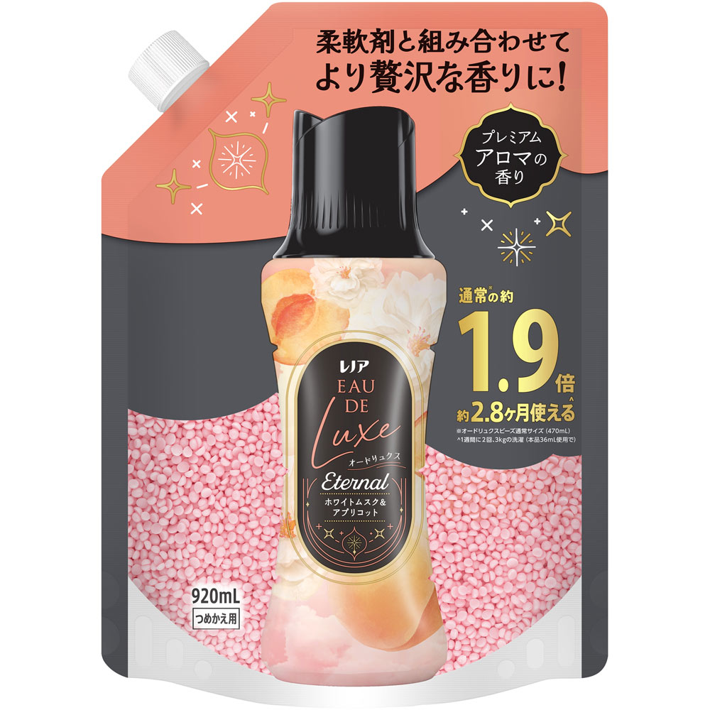 レノアオードリュクスアロマジュエルエターナルホワイトムスク＆アプリコットの香りつめかえ用特大サイズ ９２０ｍｌ Ｐ＆Ｇジャパン