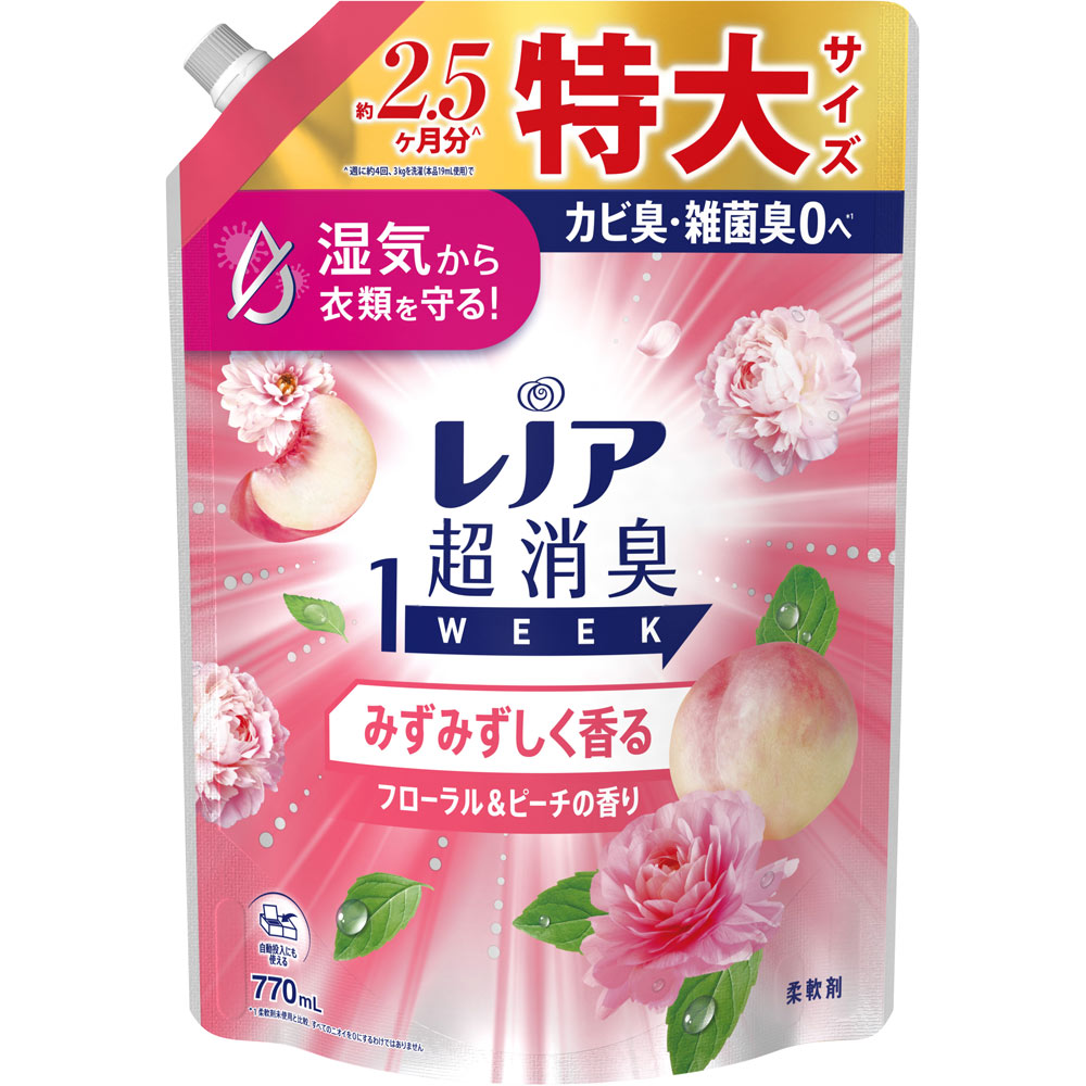 レノア超消臭１ｗｅｅｋみずみずしく香るフローラルアンドピーチの香り用特大サイズ ７７０ｍＬ Ｐ＆Ｇジャパン
