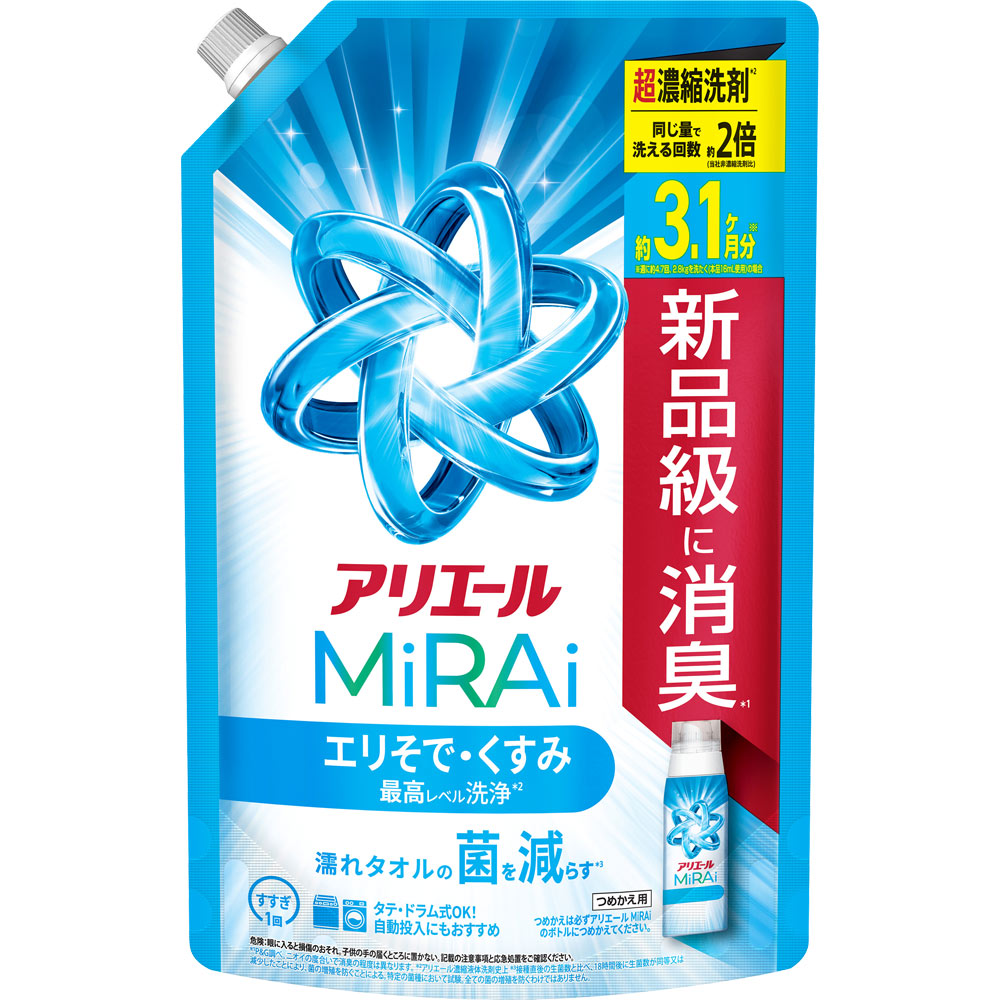 アリエールミライ　超濃縮つめかえウルトラジャンボサイズ ９８０ｇ Ｐ＆Ｇジャパン