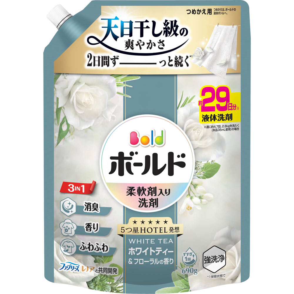 ボールドジェルホワイトティー＆フローラルの香りつめかえ用超特大サイズ ６９０ｇ Ｐ＆Ｇジャパン