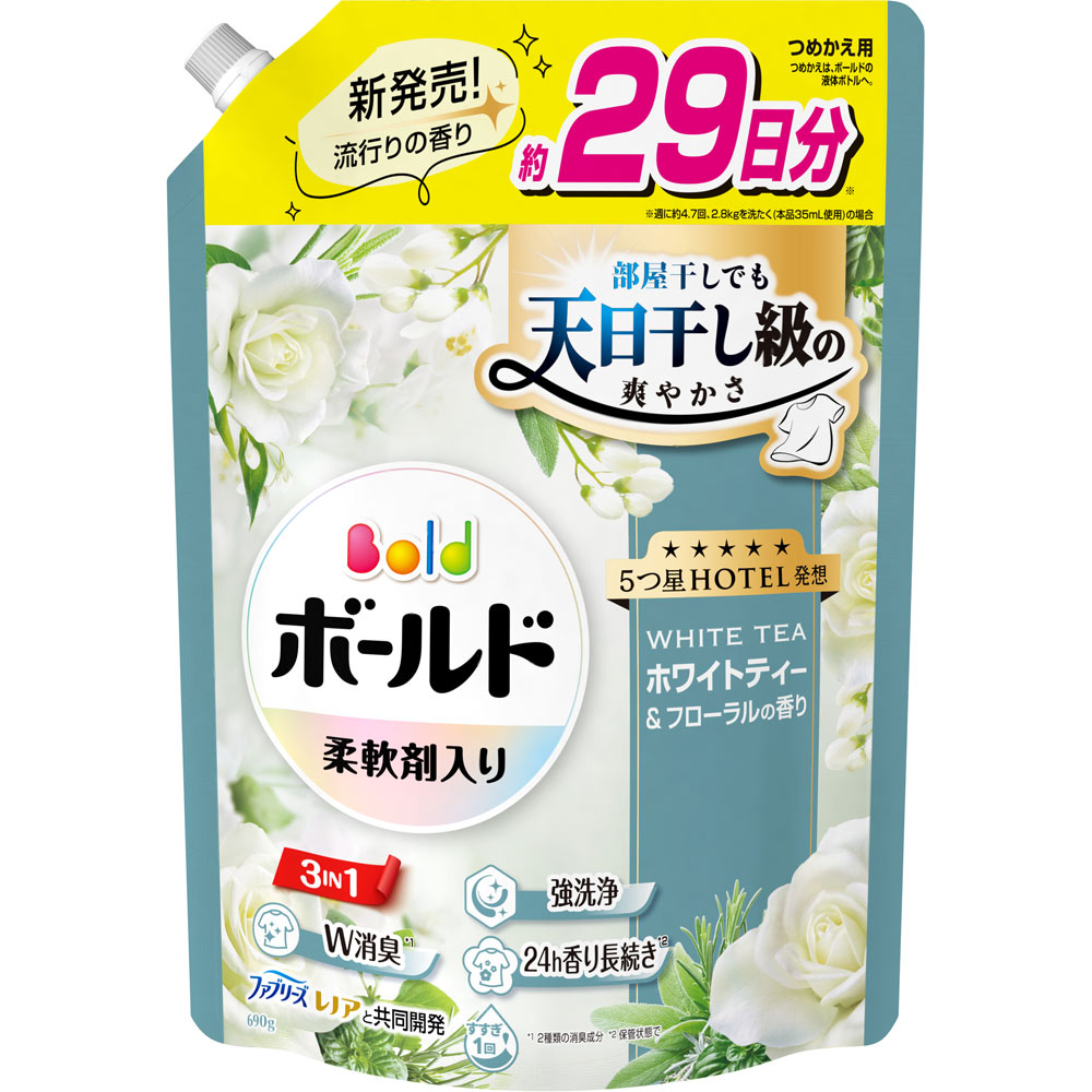 ボールドジェルホワイトティー＆フローラルの香りつめかえ用超特大サイズ ６９０ｇ Ｐ＆Ｇジャパン