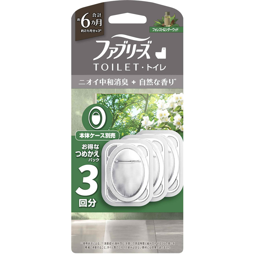 ファブリーズトイレ用消臭剤　プレミアムシリーズ消臭＋自然な香り　フォレストアンドシダーウッドつめかえ３個パック ６．３ｍｌ×３ Ｐ＆Ｇジャパン