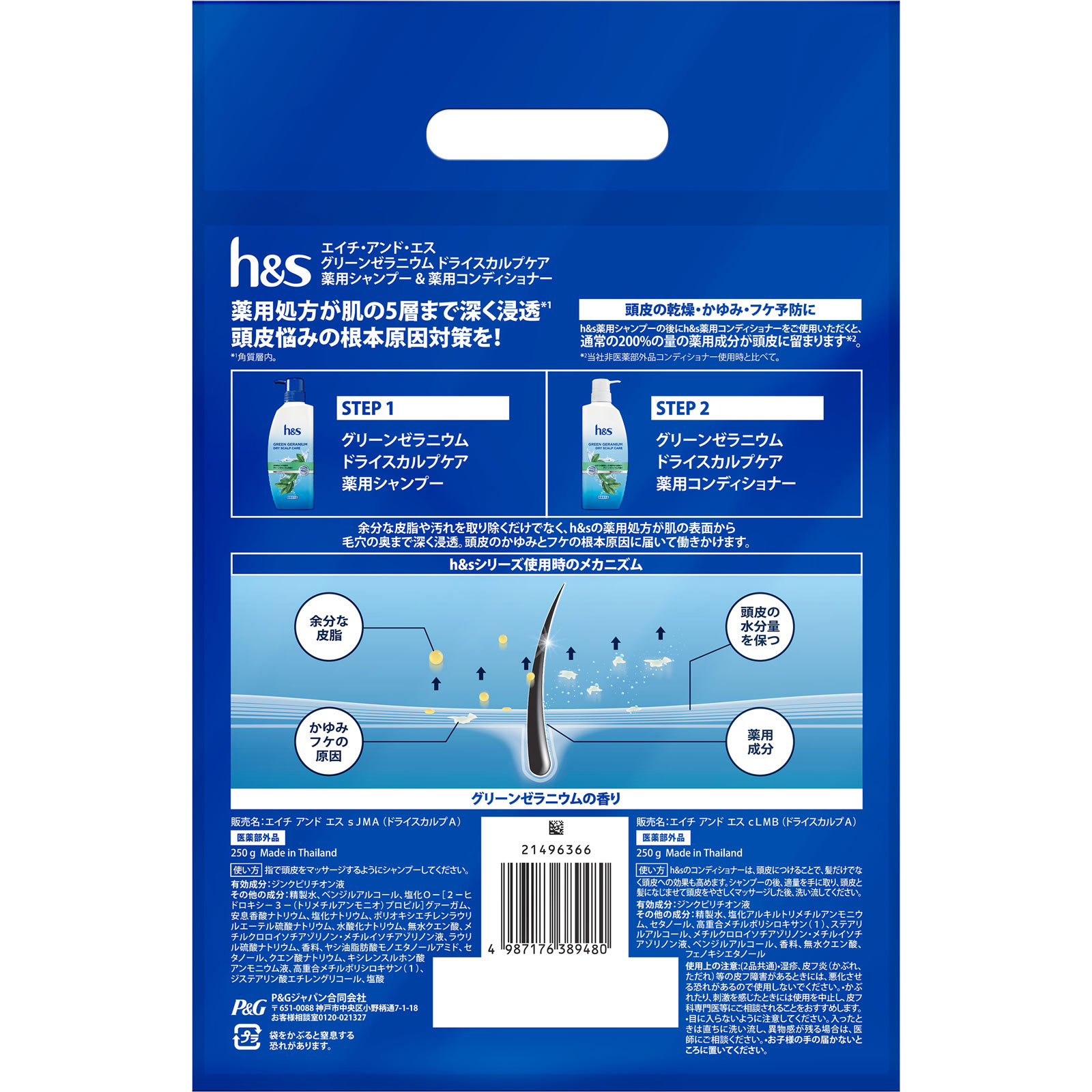 エイチアンドエスお試しグリーンゼラニウム　ドライスカルプケア　本体ペア ２６０ｇ＋２６０ｇ Ｐ＆Ｇジャパン (医薬部外品)