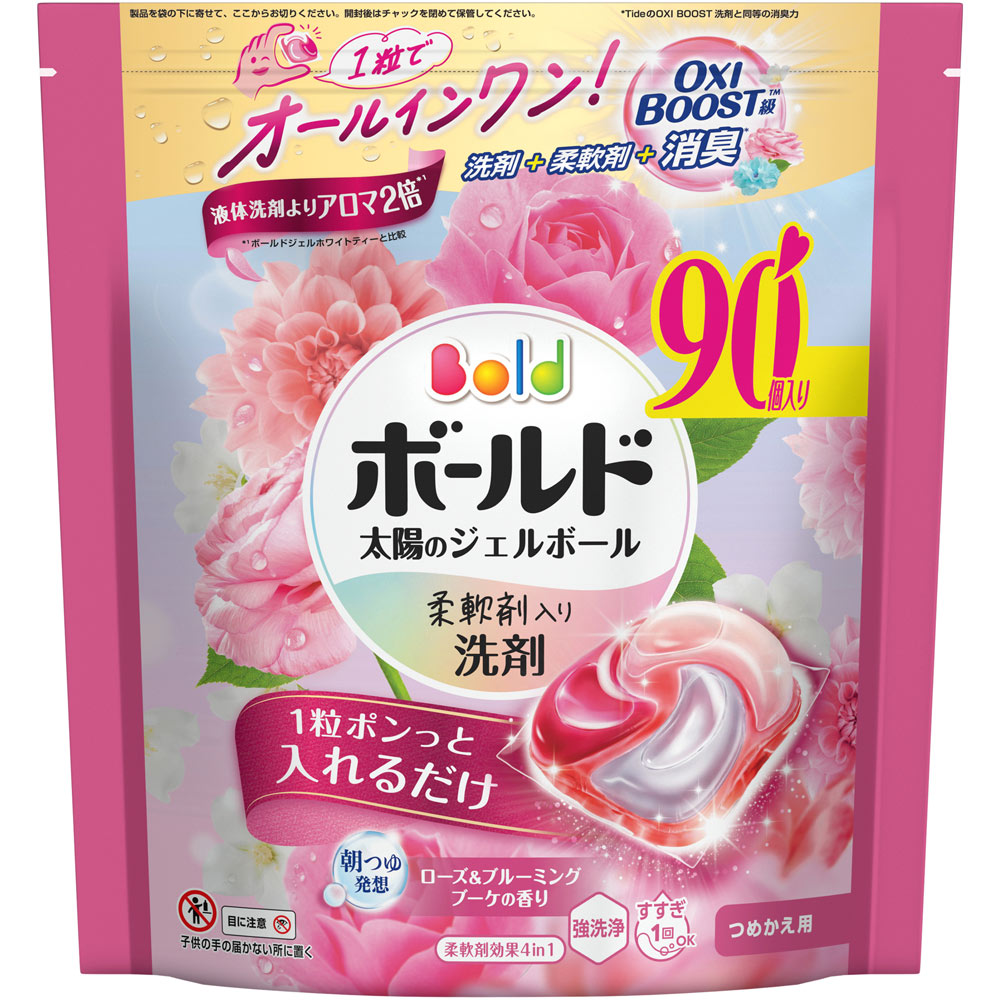 ボールドジェルボール４Ｄ　ローズアンドブルーミングブーケの香り　つめかえテラジャンボサイズ ９０個 Ｐ＆Ｇジャパン