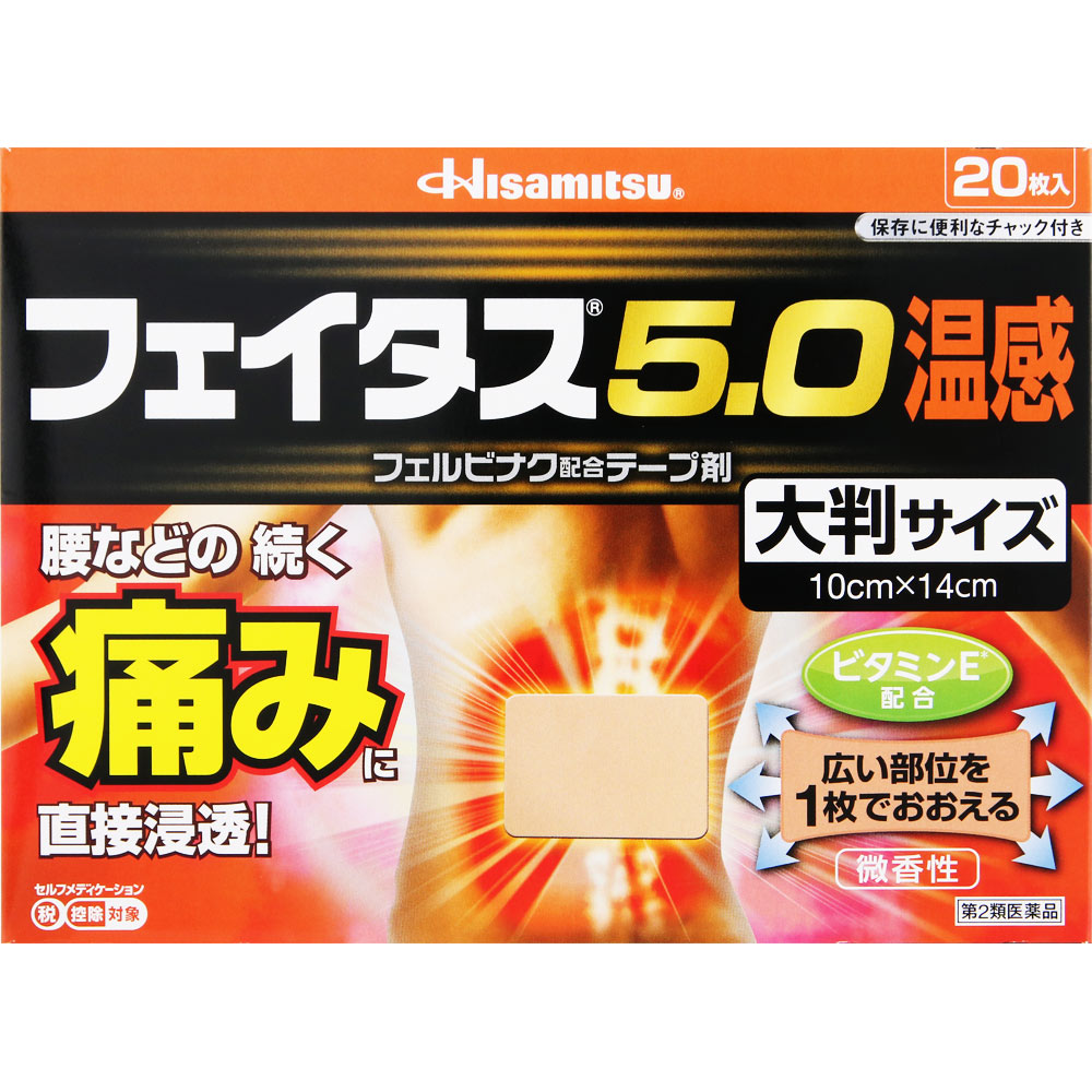 フェイタス５．０温感大判サイズ ２０枚 久光製薬 【第2類医薬品】