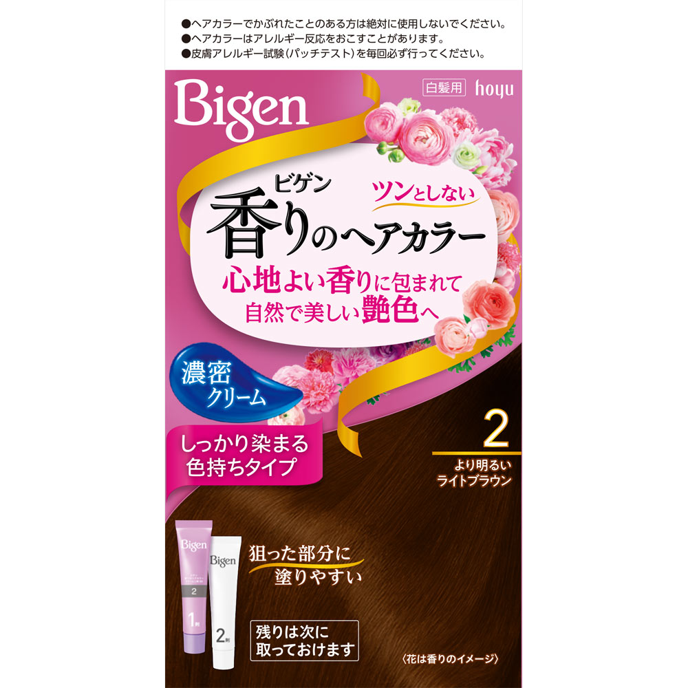 ビゲン 香りのヘアカラー クリーム 2 より明るいライトブラウン ホーユー (医薬部外品)