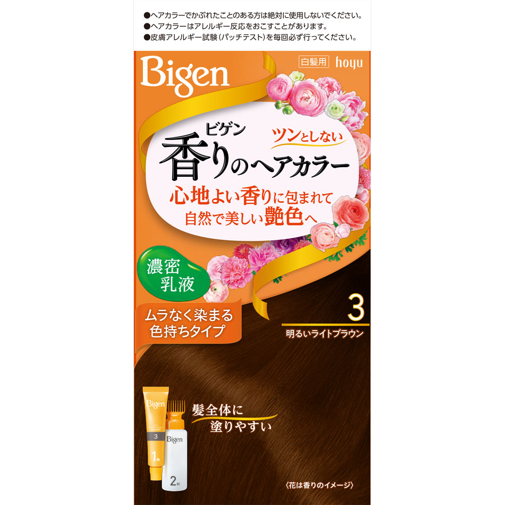 ビゲン 香りのヘアカラー 乳液 ３ 明るいライトブラウン ホーユー (医薬部外品)