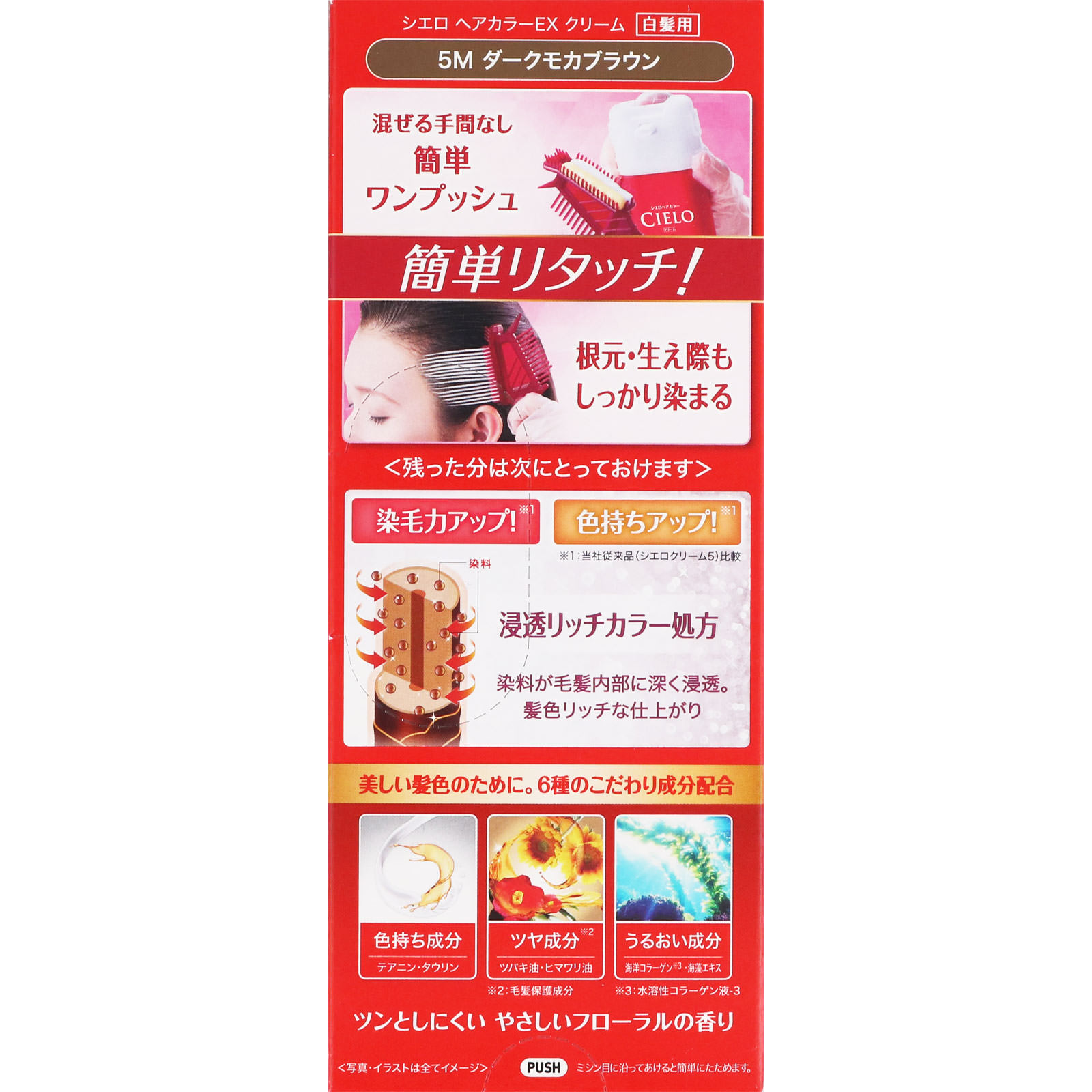 シエロ ヘアカラー ＥＸ クリーム ５Ｍ ダークモカブラウン ホーユー (医薬部外品)