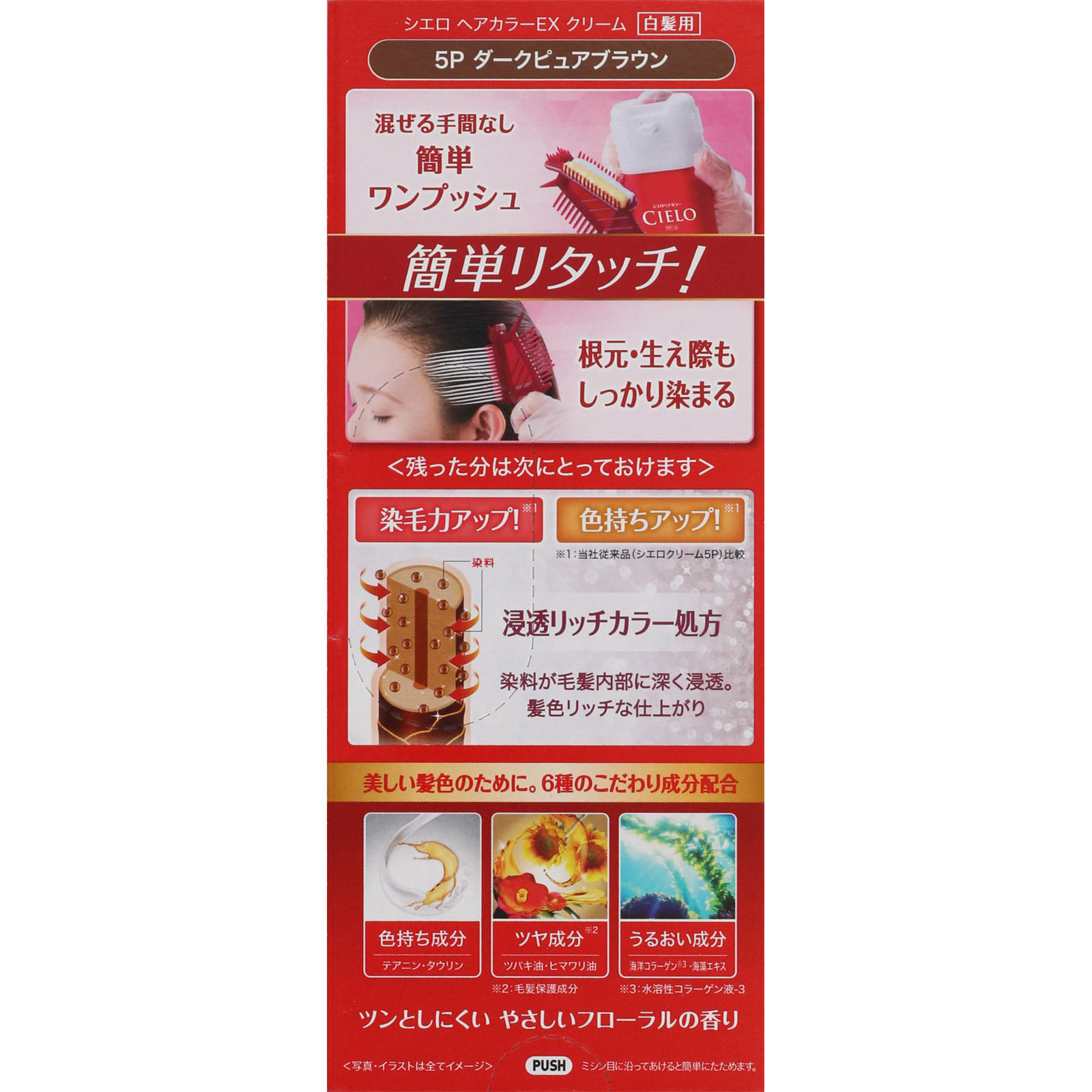 シエロ ヘアカラー ＥＸ クリーム ５Ｐ ダークピュアブラウン ホーユー (医薬部外品)