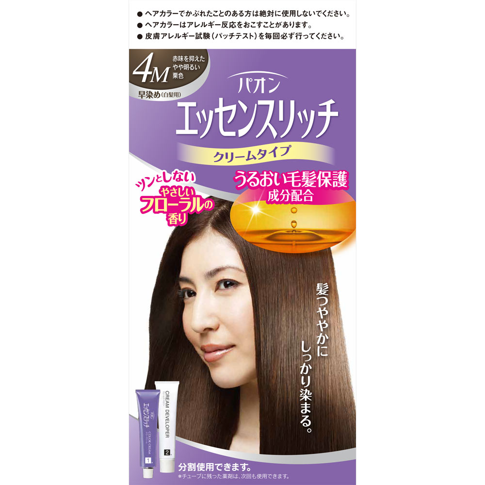 パオン エッセンスリッチ クリームタイプ　4M　赤味を抑えたやや明るい栗色 ４０ｇ＋４０ｇ ヘンケルジャパン (医薬部外品)