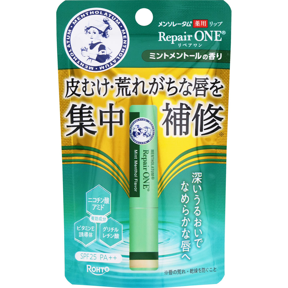 メンソレータム薬用リップ リペアワン ミントの香り ２．３ｇ ロート製薬 (医薬部外品)